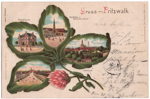 Alte kleeblatt litho - alte, kleeblatt-litho-ak