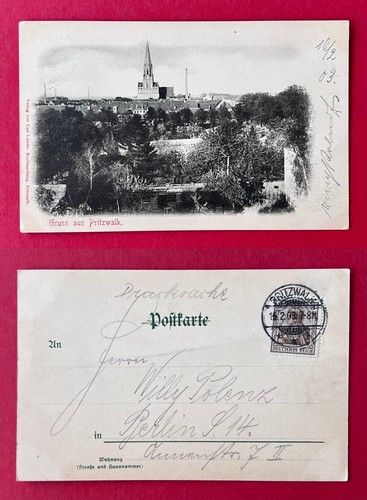 Postcard pritzwalk 1903 view - postcard,