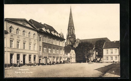 Postcard pritzwalk market - postcard,