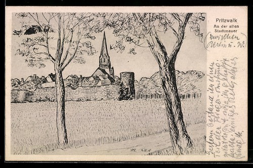 Artist postcard pritzwalk - postcard, on