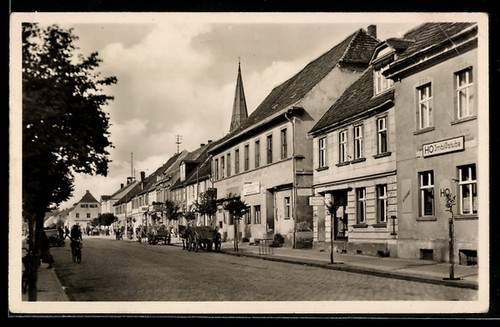 Pritzwalk market street with - pritzwalk,,