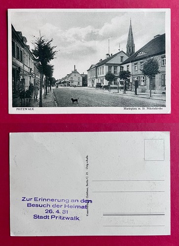 Postcard pritzwalk around - pritzwalk, 1931