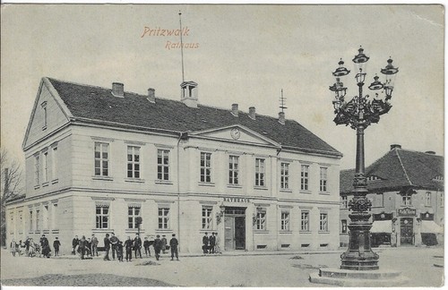 Pritzwalk city hall postcard - hall,,